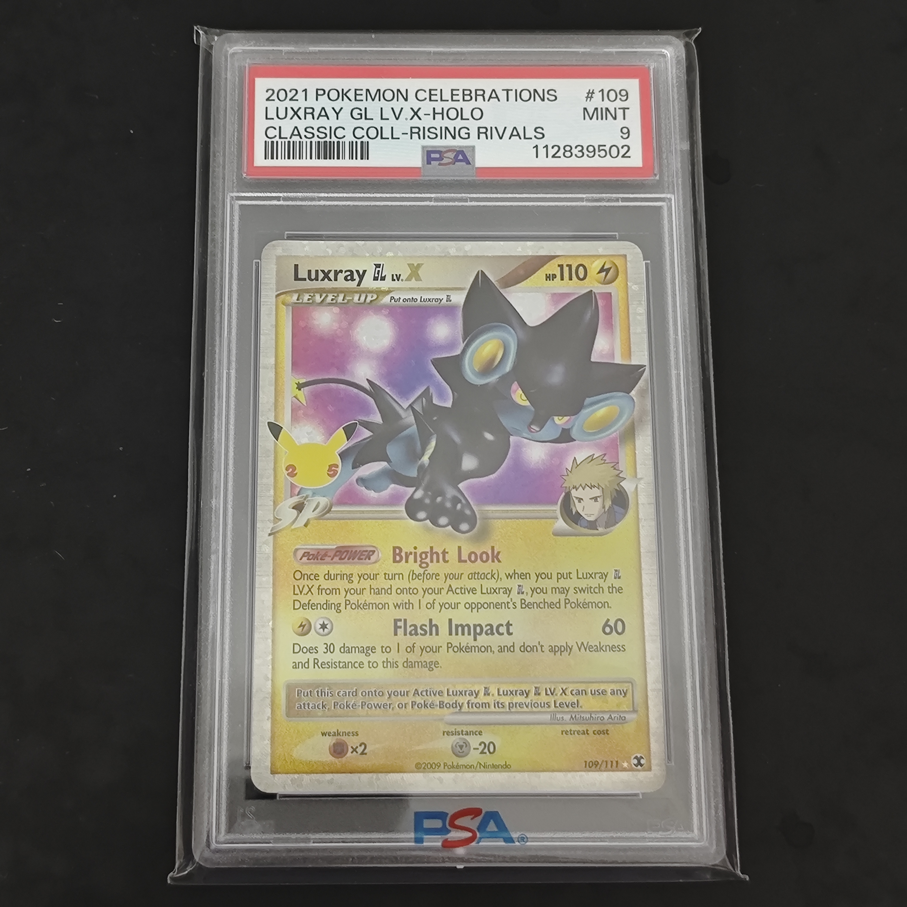 Luxray GL Lv.X PSA 9 Celebrations 109/111