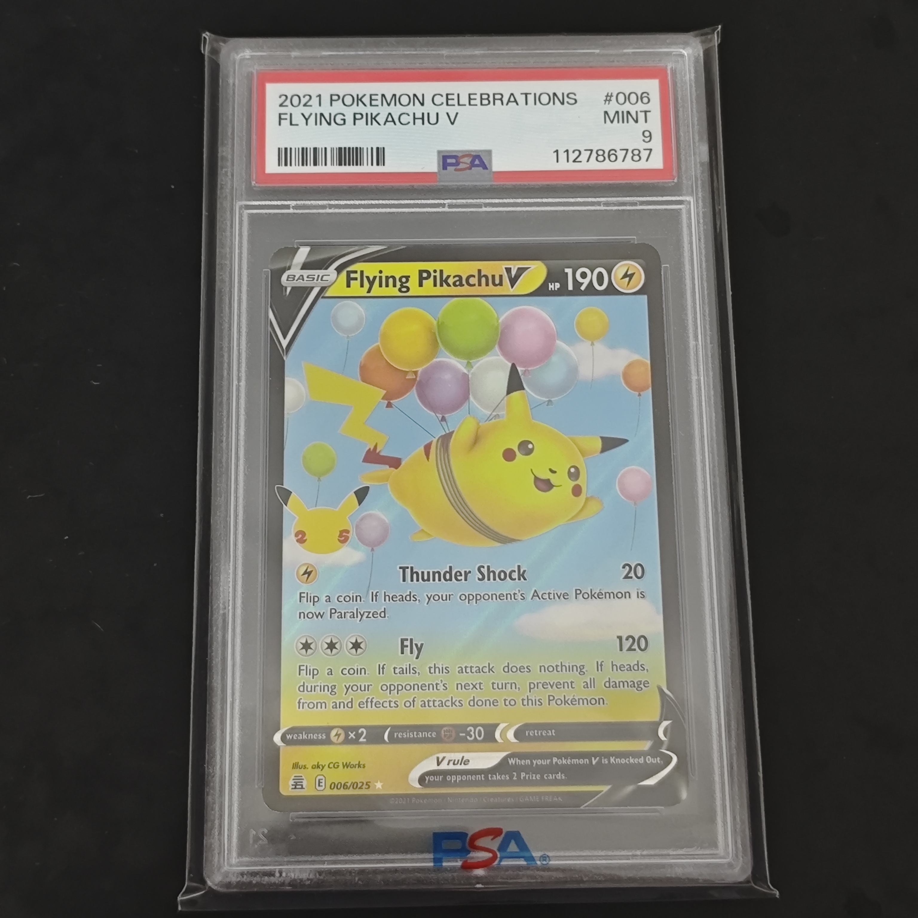 Flying Pikachu V PSA 9 Celebrations 006/025