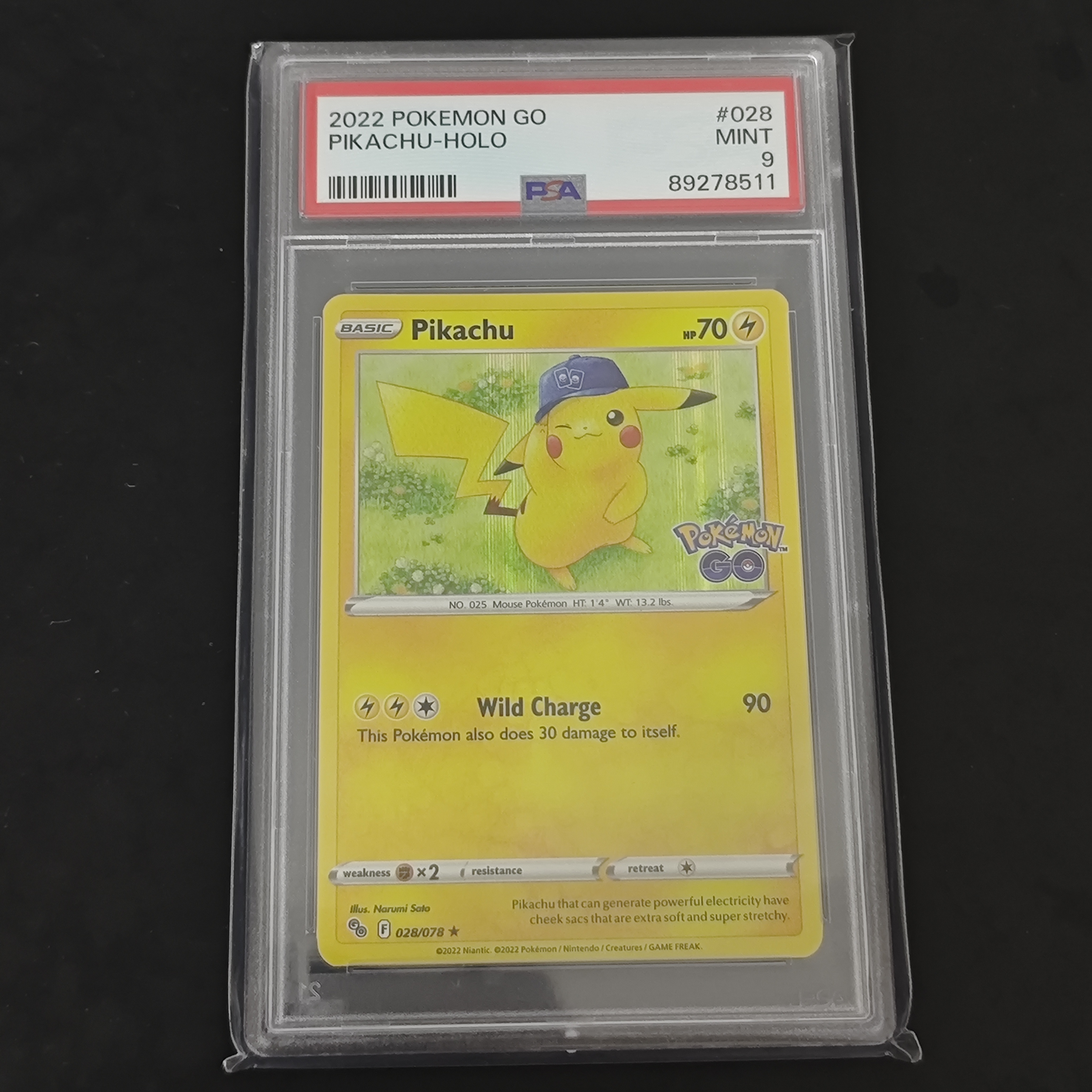 Pikachu Holo PSA 9 Pokémon GO 028/078
