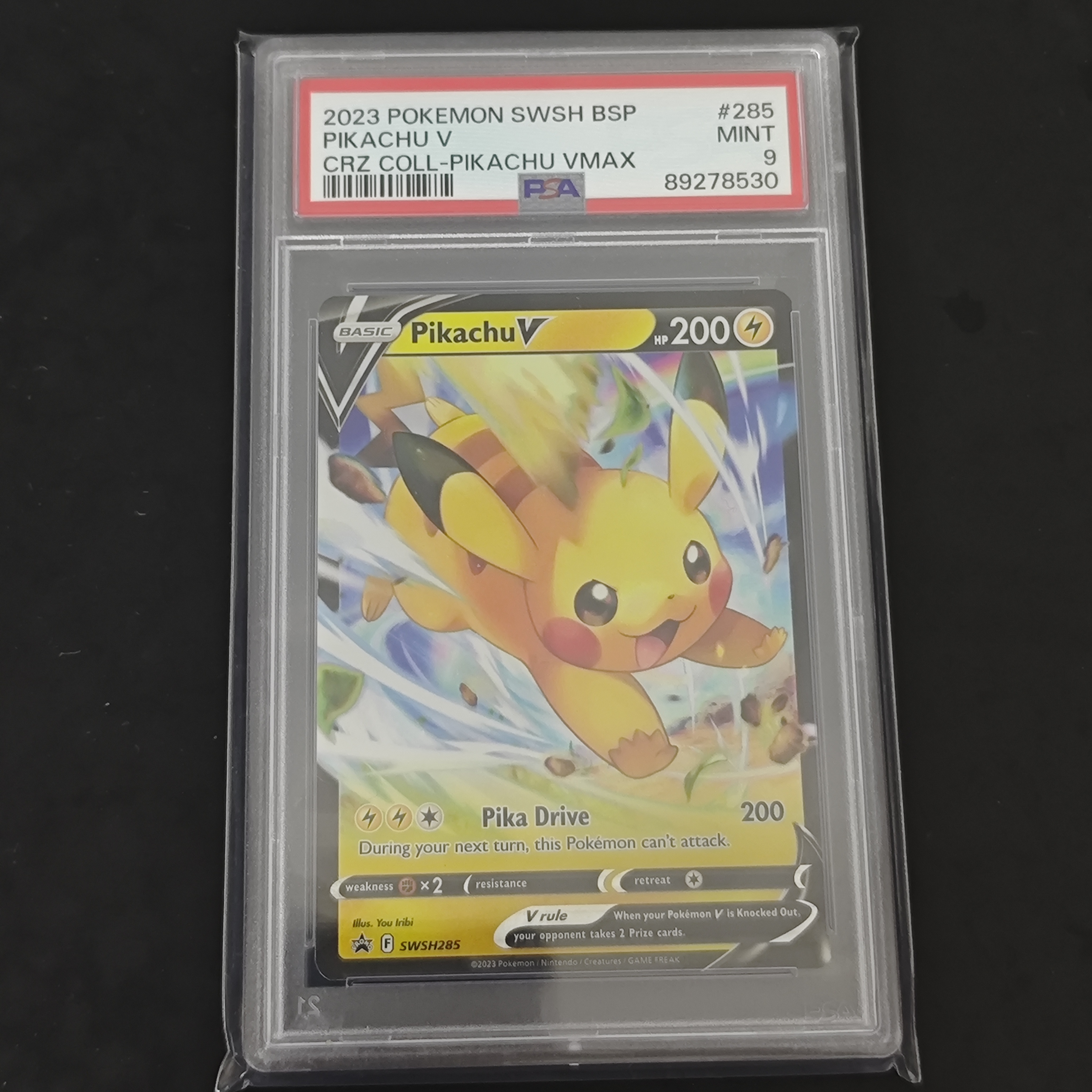 Pikachu V PSA 9 SWSH Black Star Promo 285