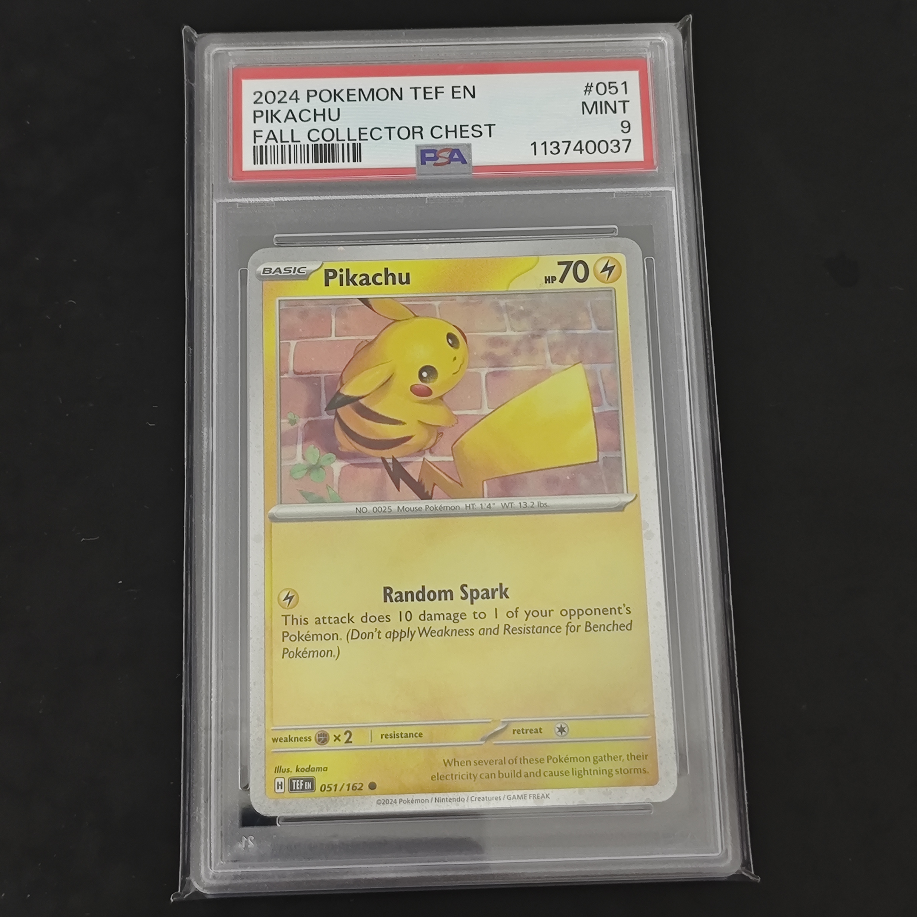 Pikachu PSA 9 Temporal Forces 051/162