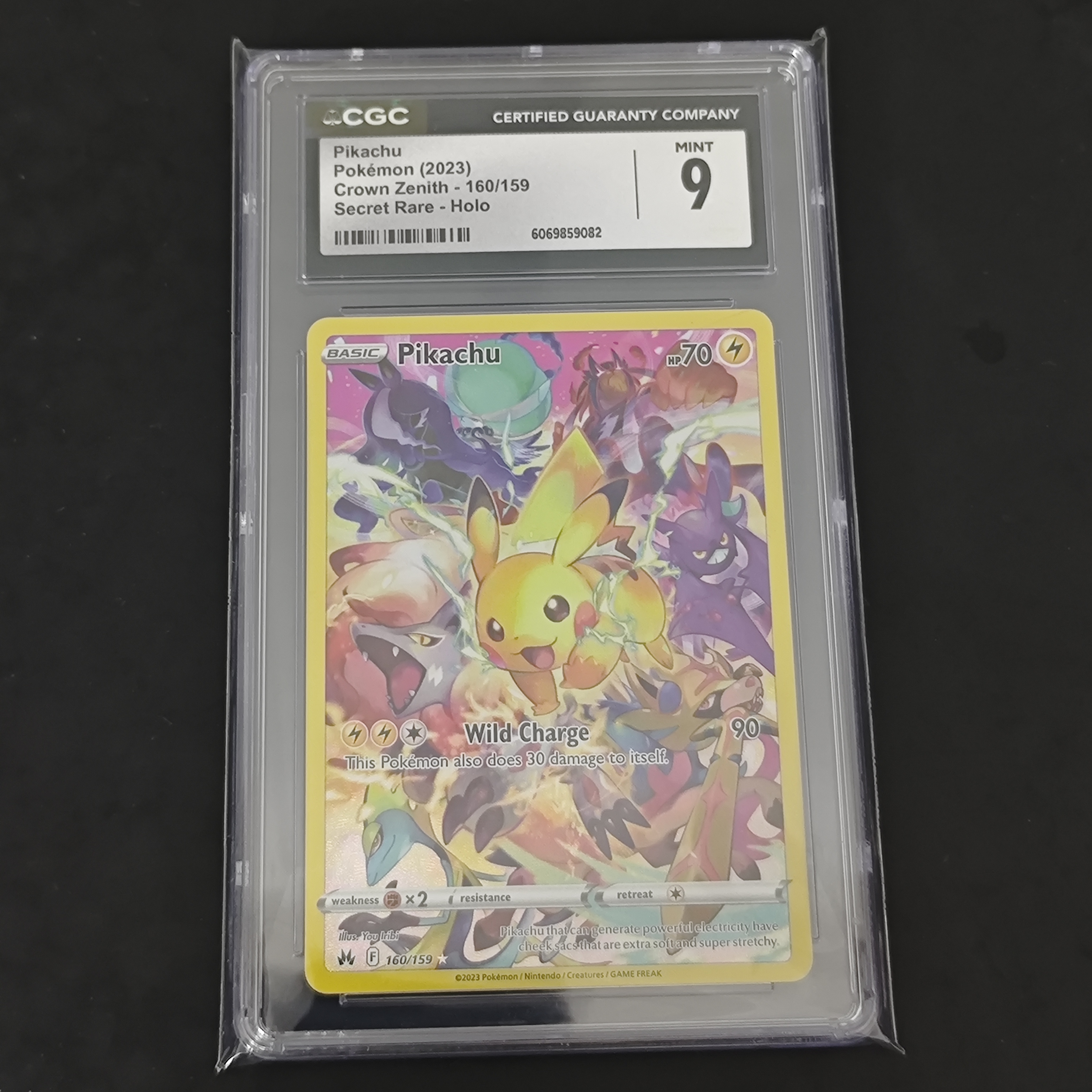 Pikachu Secret Rare CGC 9 Crown Zenith 160/159