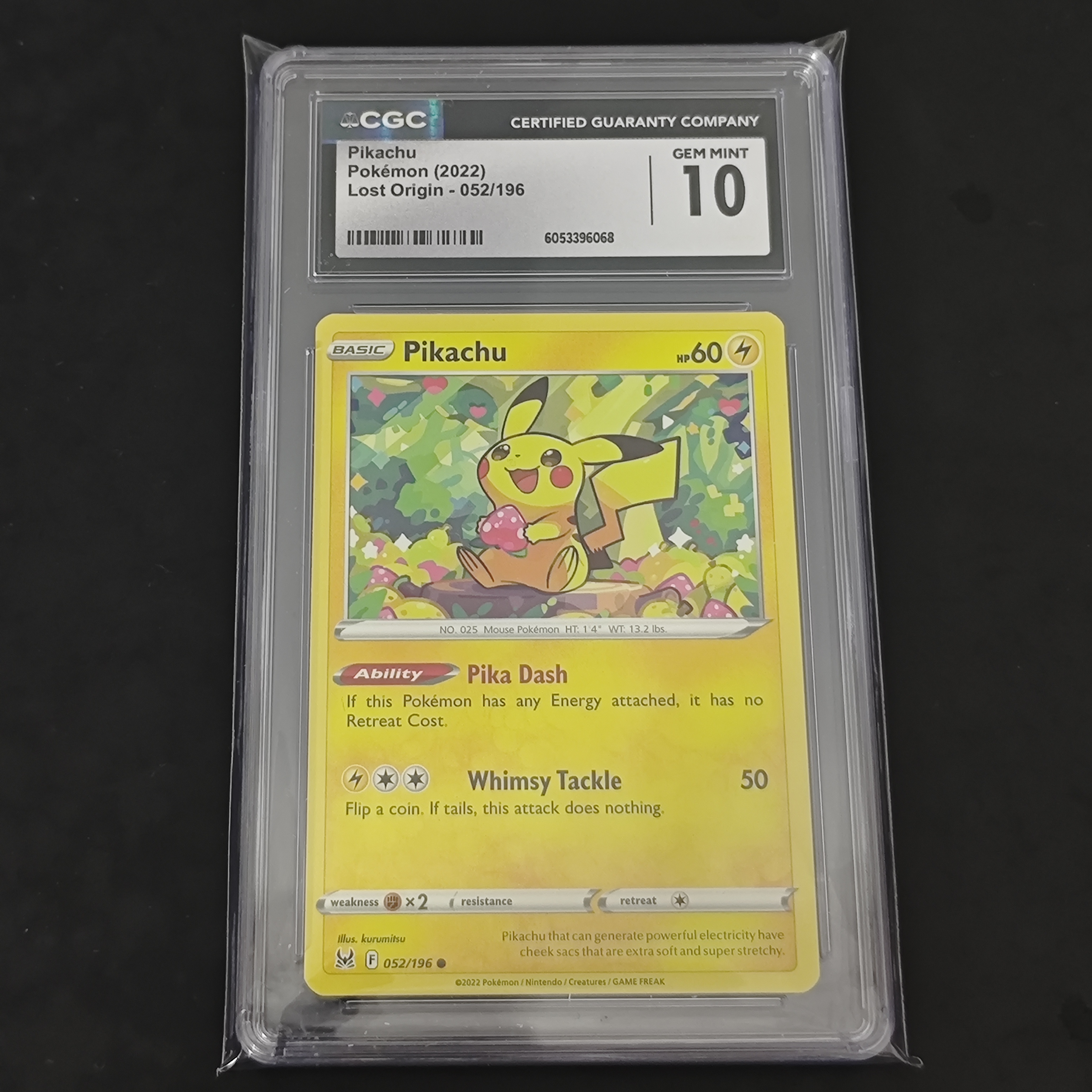 Pikachu CGC 10 Lost Origin 052/196