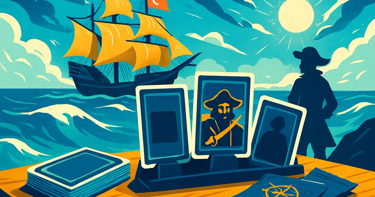 Generic editorial illustration of trading-card collectors and displays representing One Piece TCG in Singapore.