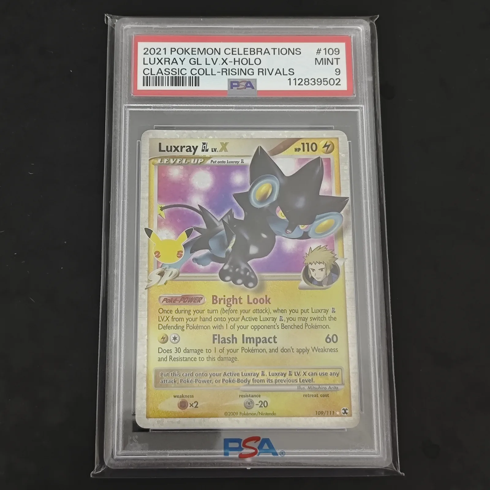 Luxray GL Lv.X PSA 9 Celebrations 109/111