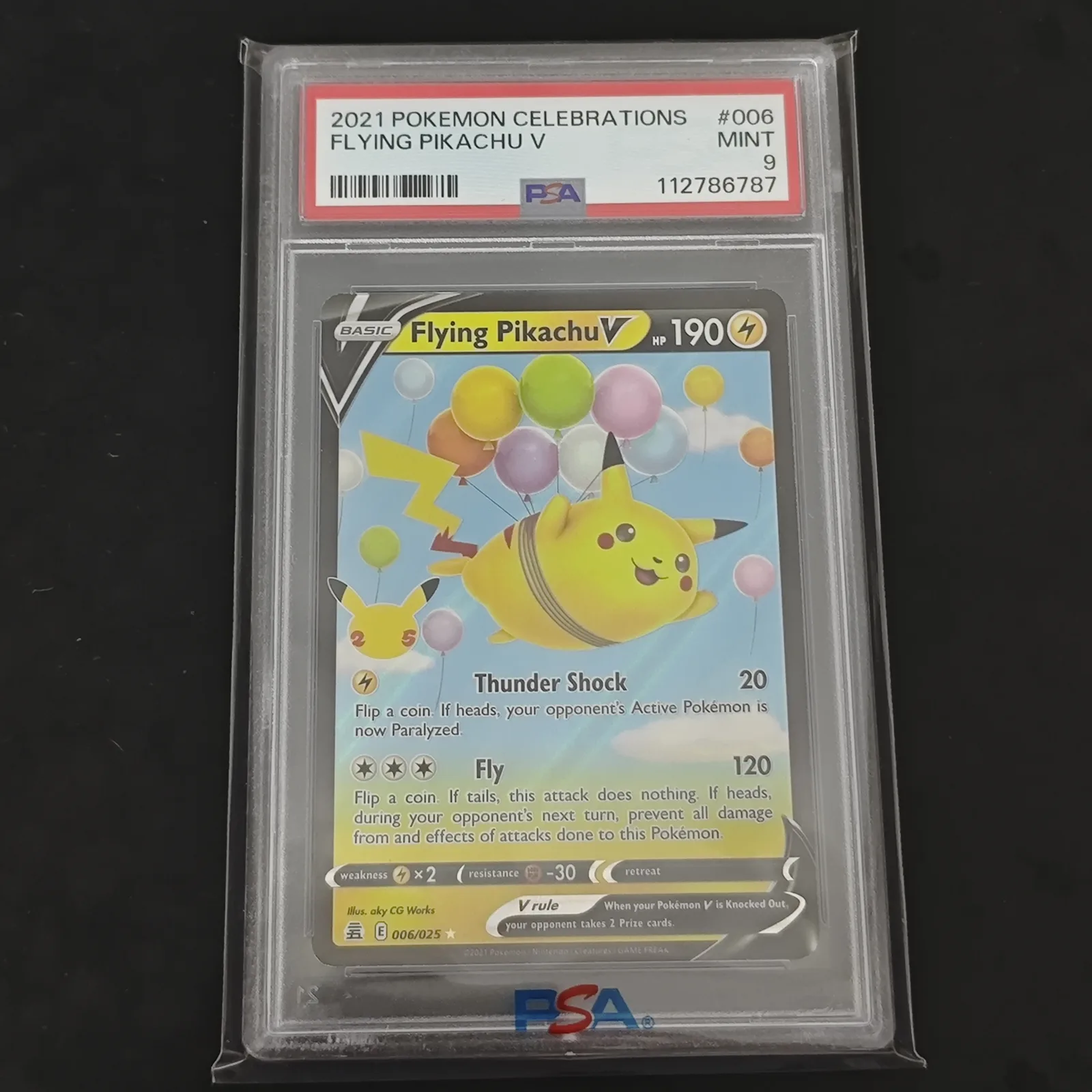 Flying Pikachu V PSA 9 Celebrations 006/025