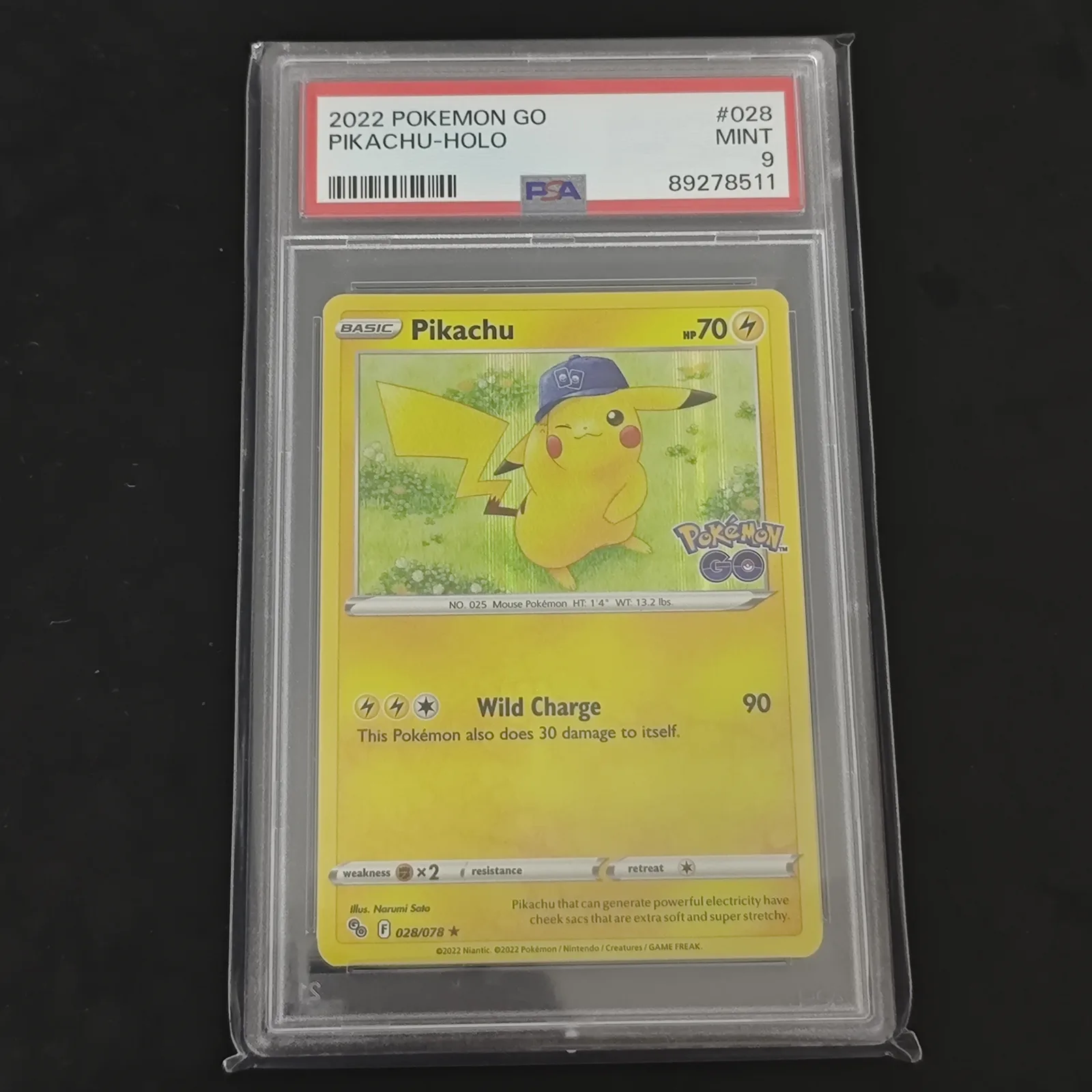 Pikachu Holo PSA 9 Pokémon GO 028/078