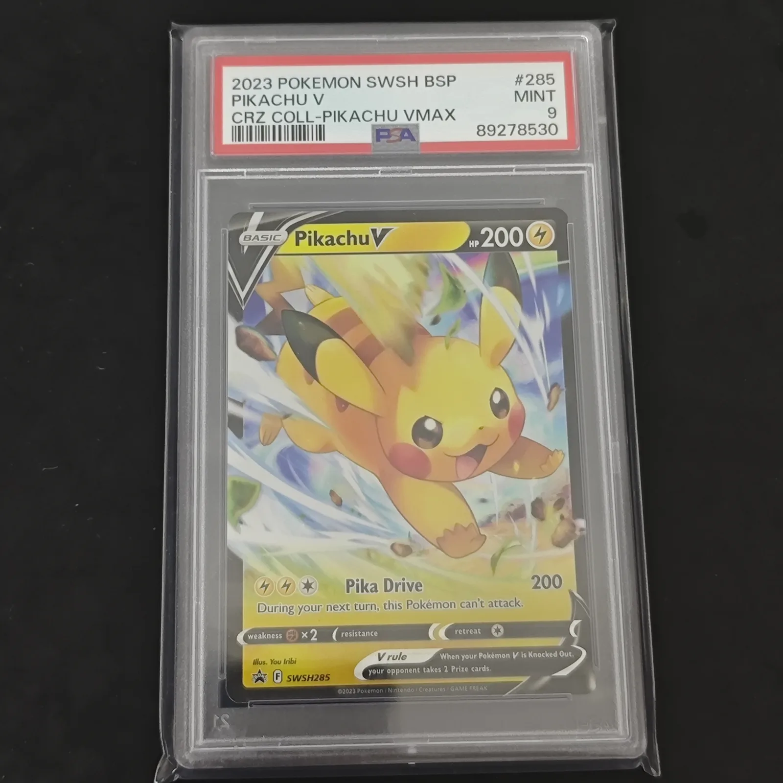 Pikachu V PSA 9 SWSH Black Star Promo 285