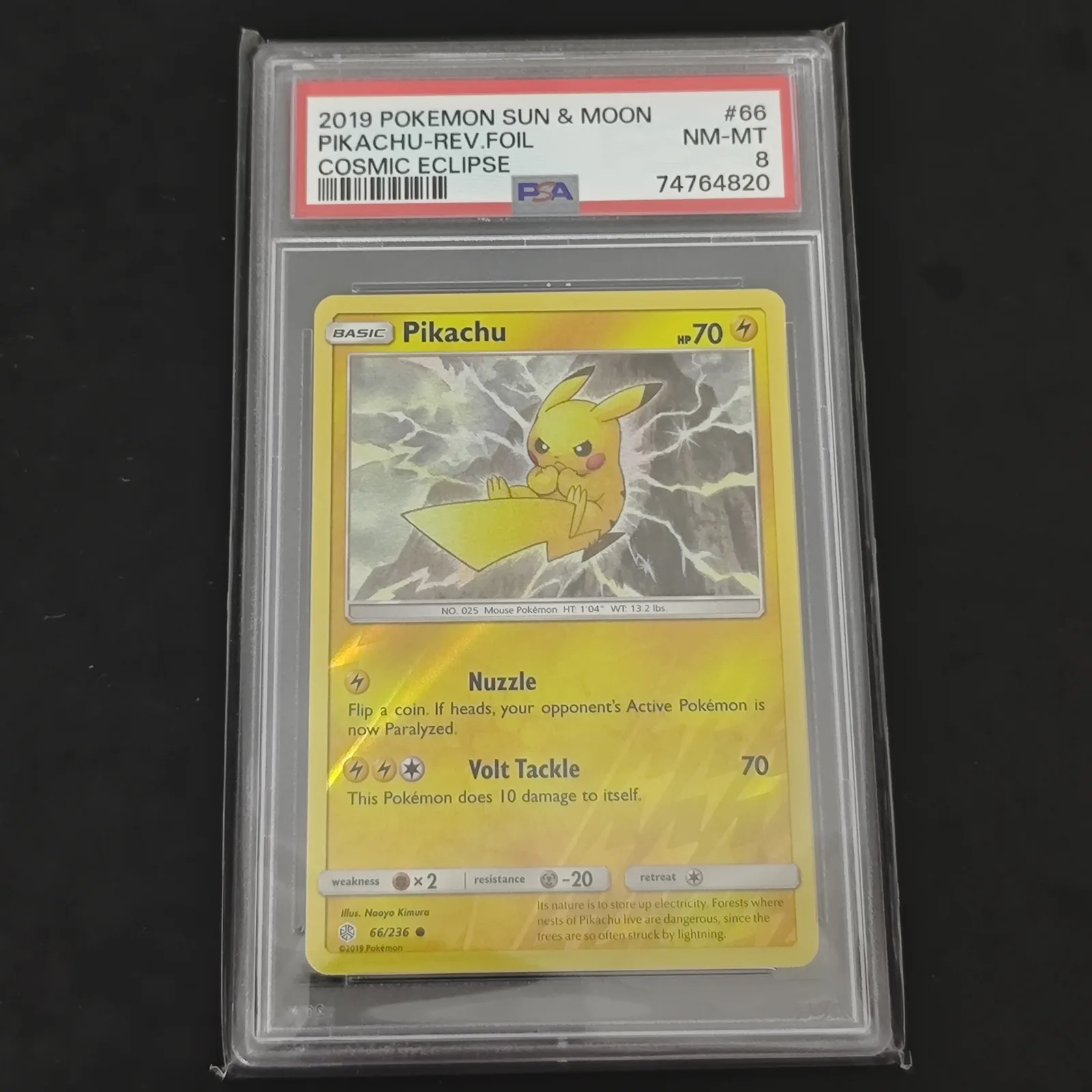 Pikachu Reverse Foil PSA 8 Cosmic Eclipse 066/236