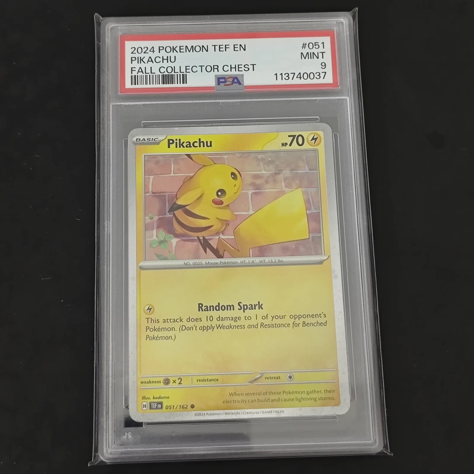 Pikachu PSA 9 Temporal Forces 051/162