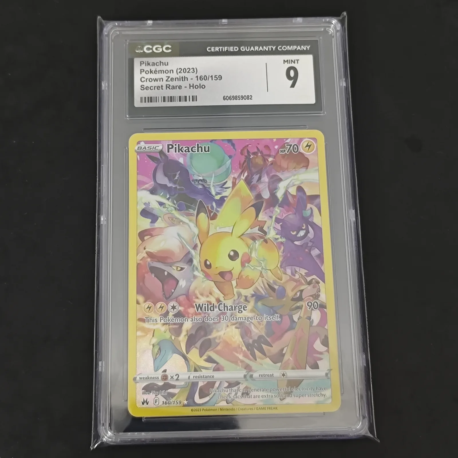 Pikachu Secret Rare CGC 9 Crown Zenith 160/159