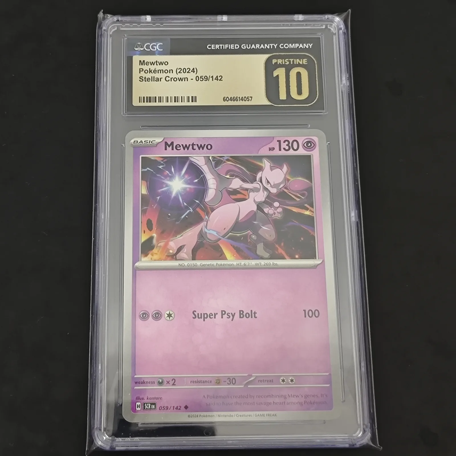 Mewtwo CGC 10 Pristine Stellar Crown 059/142