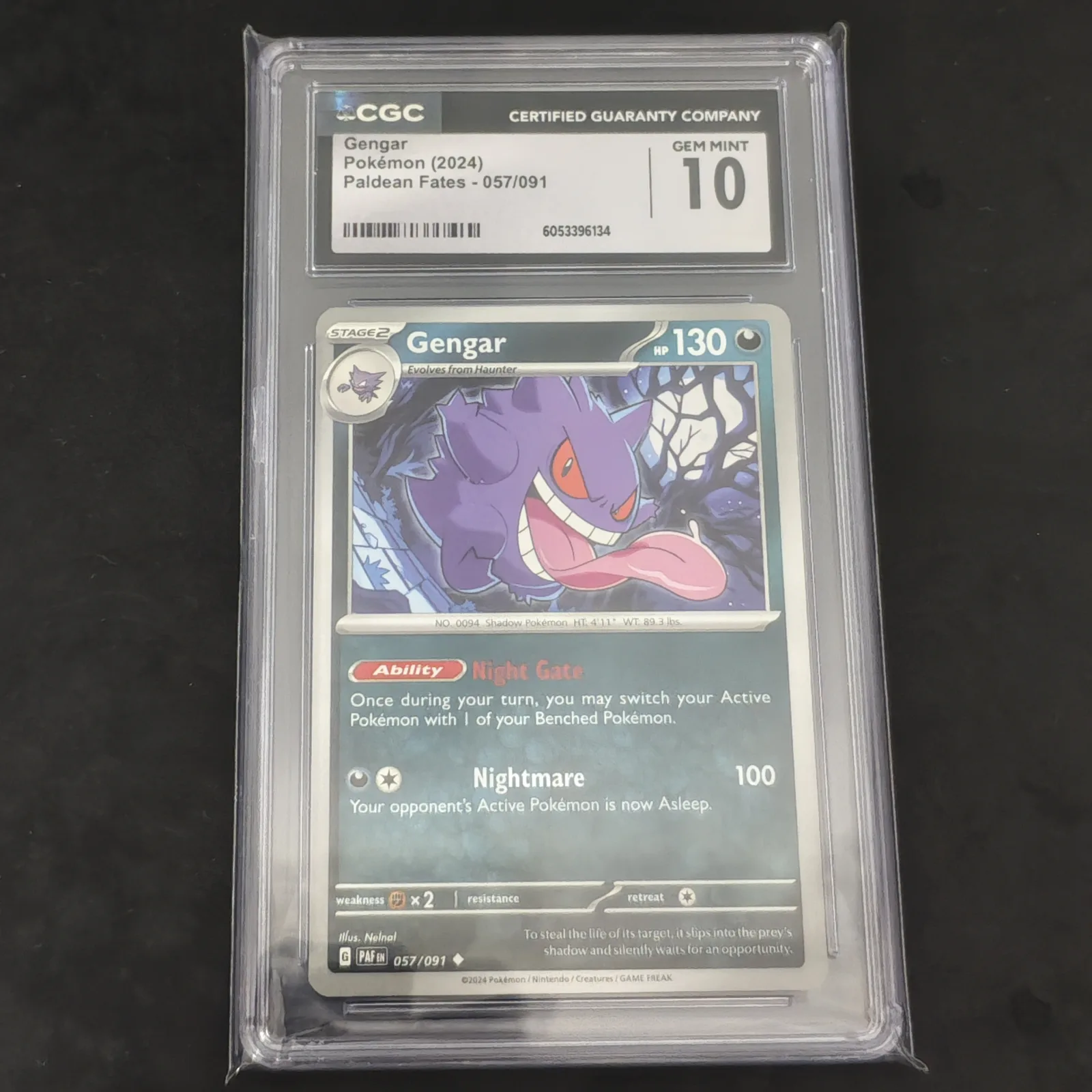 Gengar CGC 10 Paldean Fates 057/091